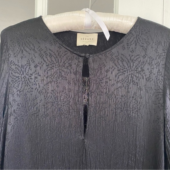 Sezane Ariette Dress FR 40 US 6 Black Shift Swing - Picture 4 of 15